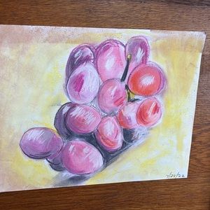 Pastel grape drawing